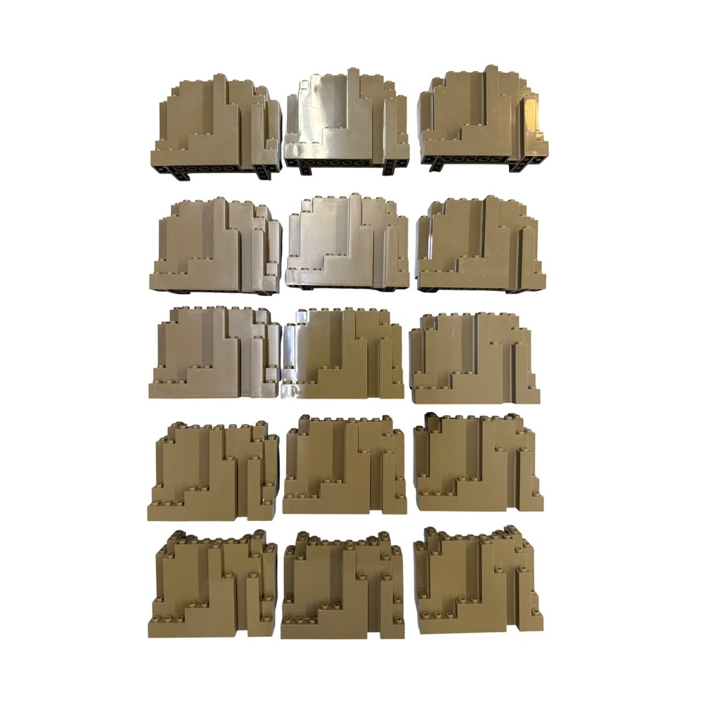 LEGO 6082 Dark Tan Mountain Rock Panel BURP Lot of 15 Pieces Bulk Terrain - Picture 2 of 3